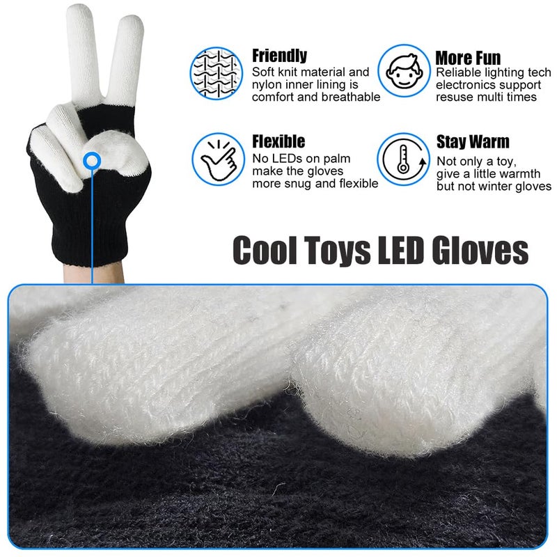 Luwint Light Up Toys  Kids LED Glow Gloves  Fun for Boys Girls Age 5-7 8-12  Cool Gifts for Autistic Children Birthday Party Christmas Stocking Stuffers  6 Flashing Modes - Image 5